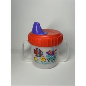 Playtex Vintage No Spill Sippy Cup 2 Handles Rare Underwater Animals